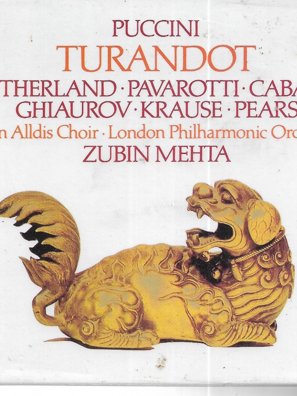 Puccini's Turandot 2-CD Set Joan Sutherland Luciano Pavarotti London Phil Mehta